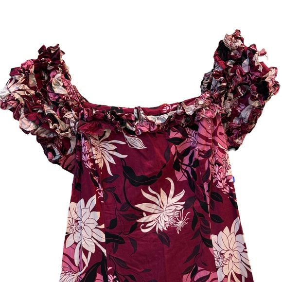 Long Hawaiian Dress Makapuu Purple Large/XLarge - Picture 2 of 4